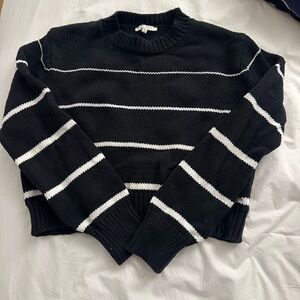 Z Supply Striped Black and White Crew Neck Sweater